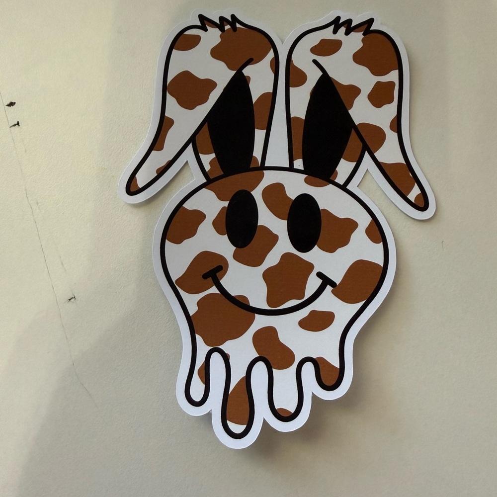 Cow print bunny ears card stock car freshie air freshener‎